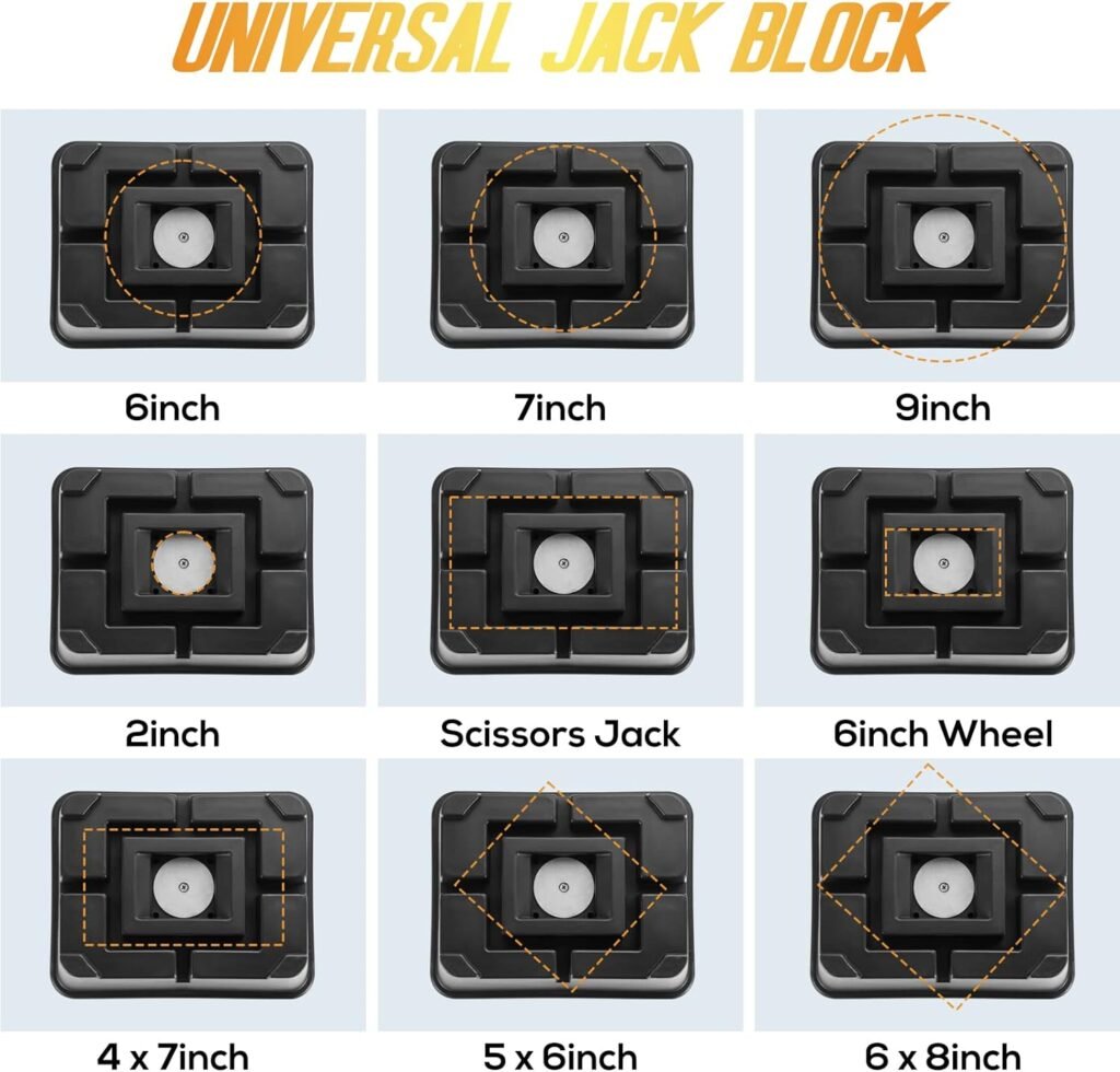 BOYISEN Trailer Jack Block - RV Jack Blocks for 5th Wheel, Pop Up, Toy Hauler Fits for Any Tongue Jack, Foot, Post, Stabilizer Support Up to 16,000lbs Easy Carry Handle (1)