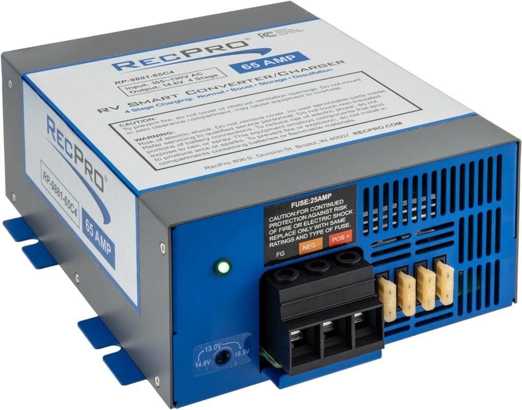 RecPro RV Converter 35 Amp | Multiple Capacities | RV Power Converter | RV Battery Charger | 120VAC to 12VDC | 13V to 16.5V Operating Range
